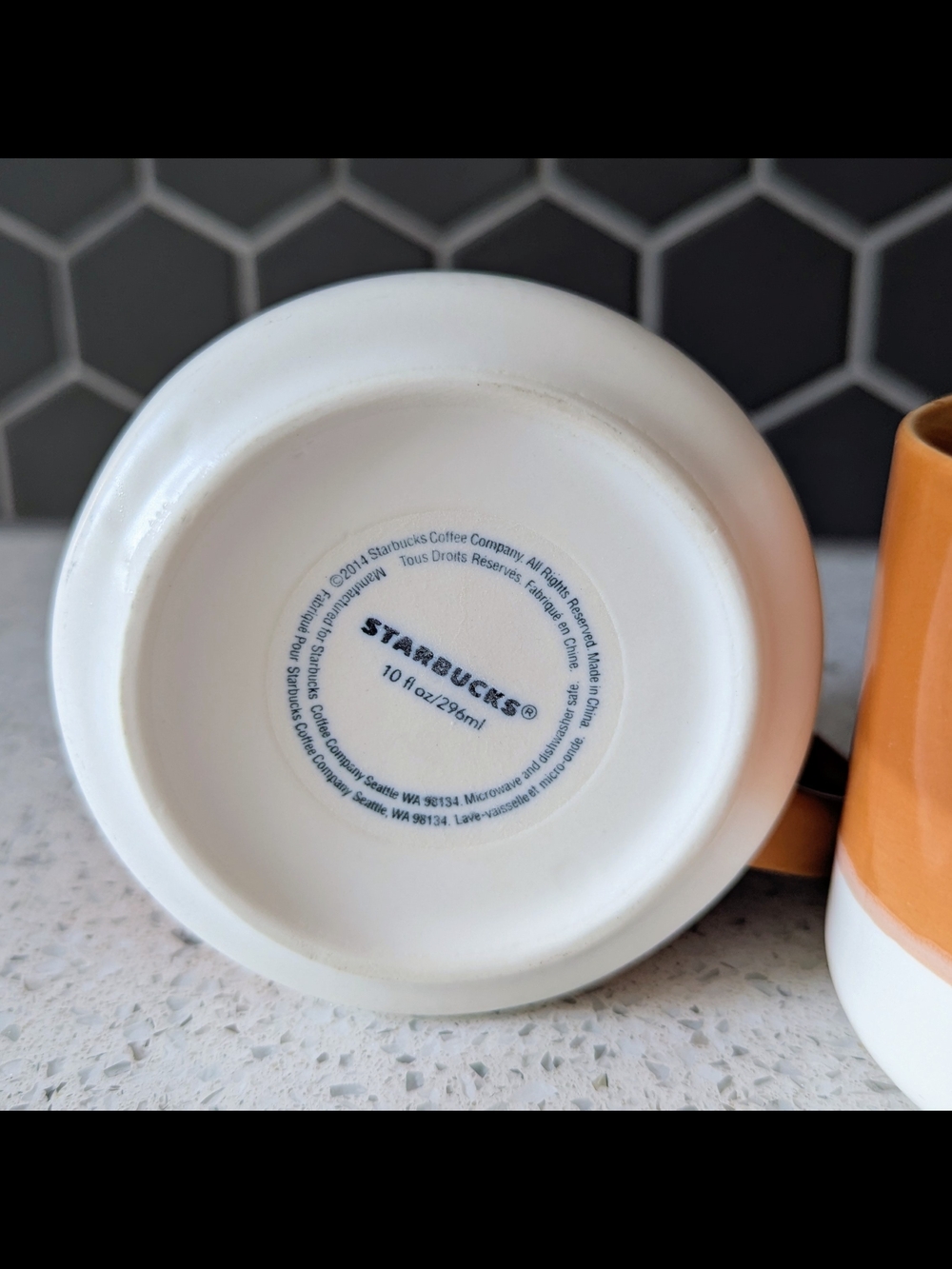 Starbucks Caramel & White Dipped Ceramic Coffee Mugs (10 oz) - Picture 4 of 4